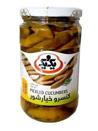 یک و یک شیشه کنسرو خیارشور ممتاز 650 گرمی
